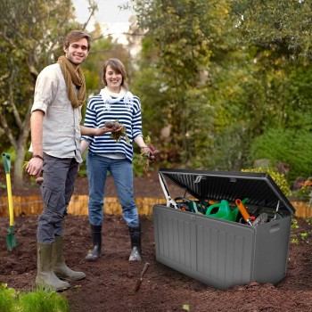 Zahradní box Morus - 190 litrů - tmavě šedá GRINDI IN THE GARDEN - 13