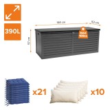 Zahradní box Larus - 390 litrů - tmavě šedá GRINDI IN THE GARDEN - 3