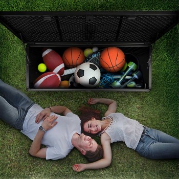 Zahradní box Larus - 390 litrů - tmavě šedá GRINDI IN THE GARDEN - 16