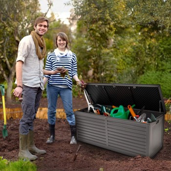 Zahradní box Larus - 390 litrů - tmavě šedá GRINDI IN THE GARDEN - 17
