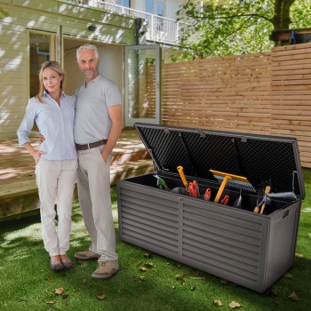 Zahradní box Larus - 390 litrů - tmavě šedá GRINDI IN THE GARDEN - 18