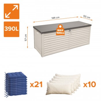 Zahradní box Larus - 390 litrů - béžová GRINDI IN THE GARDEN - 3