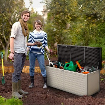 Zahradní box Larus - 390 litrů - béžová GRINDI IN THE GARDEN - 13