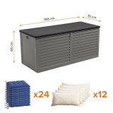 Zahradní box Columba - 490 litrů - tmavě šedá GRINDI IN THE GARDEN - 3