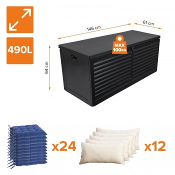 Zahradní box Columba - 490 litrů - černá GRINDI IN THE GARDEN - 4