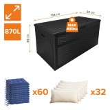 Zahradní box Rissa II - 870 litrů - černá GRINDI IN THE GARDEN - 3