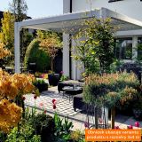 Zahradní terasová pergola - hliníková - bílá - Kea III 6x3m s otvírací střechou GRINDI IN THE GARDEN - 5