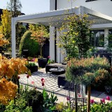 Zahradní terasová pergola - hliníková - bílá - Kea II 3x4m s otvírací střechou GRINDI IN THE GARDEN - 6