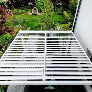 Zahradní terasová pergola - hliníková - bílá - Kea II 3x4m s otvírací střechou GRINDI IN THE GARDEN - 8
