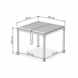 Zahradní terasová pergola - hliníková - šedá - Kea I 3x3m s otvírací střechou GRINDI IN THE GARDEN - 9