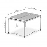 Zahradní terasová pergola - hliníková - bílá - Kea II 3x4m s otvírací střechou GRINDI IN THE GARDEN - 4