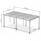 Zahradní terasová pergola - hliníková - bílá - Kea III 6x3m s otvírací střechou GRINDI IN THE GARDEN - 10