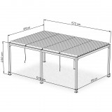 Zahradní terasová pergola - hliníková - bílá - Kea IV 6x4m s otvírací střechou GRINDI IN THE GARDEN - 10