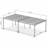 Zahradní terasová pergola - hliníková - bílá - Kea V 8x4m s otvírací střechou GRINDI IN THE GARDEN - 9