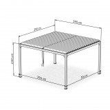 Zahradní terasová pergola - hliníková - bílá - Kea VI 4x4m s otvírací střechou GRINDI IN THE GARDEN - 9