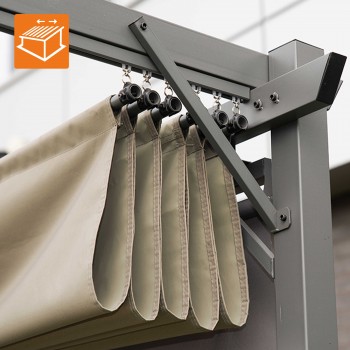 Zahradní terasová pergola - kovová - béžová - Irda I 3x3m GRINDI IN THE GARDEN - 9