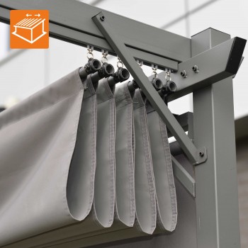 Zahradní terasová pergola - kovová - šedá - Irda II 3x4m GRINDI IN THE GARDEN - 10