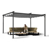 Zahradní terasová pergola - kovová - šedá - Irda II 3x4m GRINDI IN THE GARDEN - 6