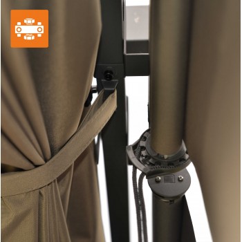 Zahradní terasová pergola - kovová - béžová - Irda II 3x4m GRINDI IN THE GARDEN - 11