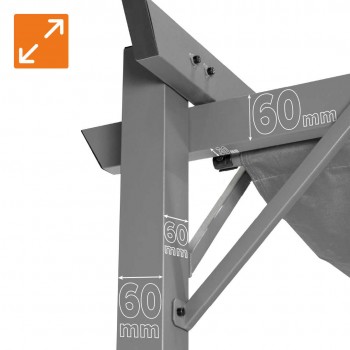 Zahradní terasová pergola - kovová - béžová - Irda II 3x4m GRINDI IN THE GARDEN - 12