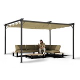 Zahradní terasová pergola - ocelová - béžová - Irda III 4x4m GRINDI IN THE GARDEN - 4