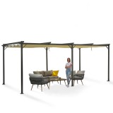 Zahradní terasová pergola - ocelová - béžová - Irda IV 3x6m GRINDI IN THE GARDEN - 5