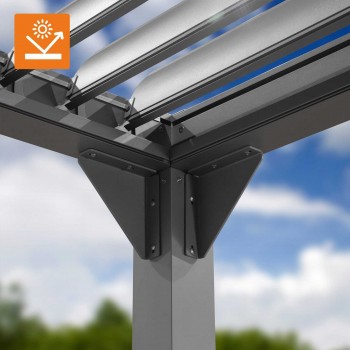 Zahradní terasová pergola - hliníková - šedá - Kea I 3x3m s otvírací střechou GRINDI IN THE GARDEN - 12