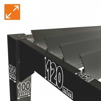 Zahradní terasová pergola - hliníková - šedá - Kea I 3x3m s otvírací střechou GRINDI IN THE GARDEN - 10