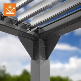 Zahradní terasová pergola - hliníková - šedá - Kea VI 4x4m s otvírací střechou GRINDI IN THE GARDEN - 10