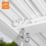 Zahradní terasová pergola - hliníková - bílá - Kea I 3x3m s otvírací střechou GRINDI IN THE GARDEN - 11