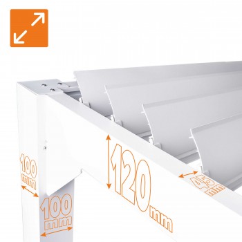 Zahradní terasová pergola - hliníková - bílá - Kea I 3x3m s otvírací střechou GRINDI IN THE GARDEN - 9