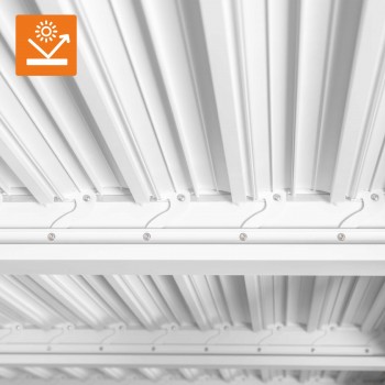 Zahradní terasová pergola - hliníková - bílá - Kea V 8x4m s otvírací střechou GRINDI IN THE GARDEN - 11