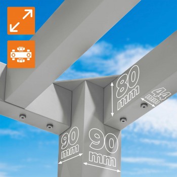 Hliníková terasová pergola - TASOS I - 3x3m bílá GRINDI - 7