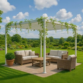 Hliníková terasová pergola - TASOS I - 3x3m bílá GRINDI - 5