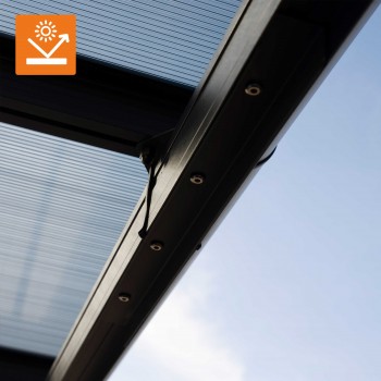 Pergola - přístřešek pro auto - šedá - hliníková - Tilos II - 505x300x220 GRINDI IN THE GARDEN - 7