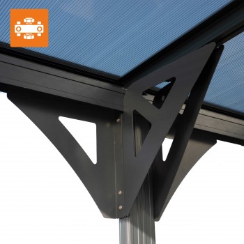 Pergola - přístřešek pro auto - šedá - hliníková - Tilos II - 505x300x220 GRINDI IN THE GARDEN - 9