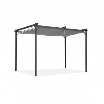 Zahradní terasová pergola - kovová - šedá - Irda I 3x3m