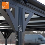 Pergola - přístřešek pro auto - šedá - hliníková - Tilos I - 505x300x220 GRINDI IN THE GARDEN - 8