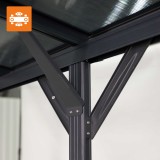 Pergola - přístřešek pro auto - šedá - hliníková - Tilos I - 505x300x220 GRINDI IN THE GARDEN - 12