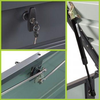 Zahradní kovový box - 1000l - 185x82x75 - Orto III GRINDI IN THE GARDEN - 4