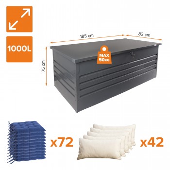 Zahradní kovový box - 1000l - 185x82x75 - Orto III GRINDI IN THE GARDEN - 3