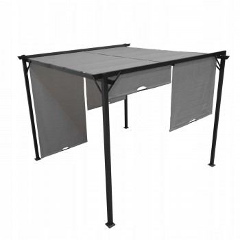 Zahradní terasová pergola - ocelová - šedá - Delos I 2,9x2,9m