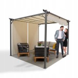 Zahradní terasová pergola - ocelová - béžová - Delos I 2,9x2,9m GRINDI IN THE GARDEN - 2