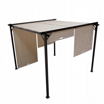 Zahradní terasová pergola - ocelová - béžová - Delos I 2,9x2,9m