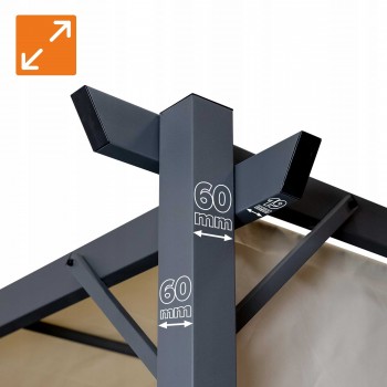 Zahradní terasová pergola - ocelová - béžová - Delos I 2,9x2,9m GRINDI IN THE GARDEN - 5