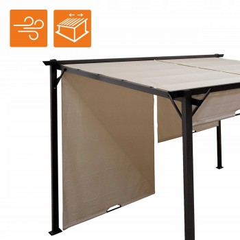 Zahradní terasová pergola - ocelová - béžová - Delos I 2,9x2,9m GRINDI IN THE GARDEN - 8