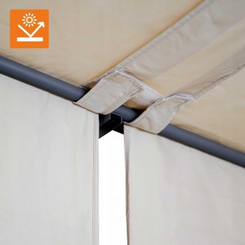 Zahradní terasová pergola - ocelová - béžová - Delos I 2,9x2,9m GRINDI IN THE GARDEN - 9