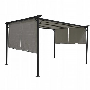 Zahradní terasová pergola - ocelová - šedá - Delos II 2,9x3,9m