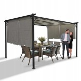 Zahradní terasová pergola - ocelová - šedá - Delos II 2,9x3,9m GRINDI IN THE GARDEN - 2