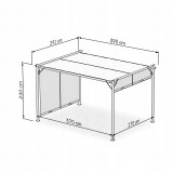 Zahradní terasová pergola - ocelová - šedá - Delos II 2,9x3,9m GRINDI IN THE GARDEN - 3